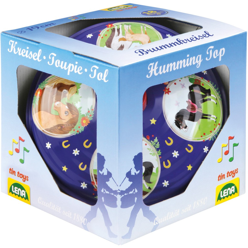 LENA: Metallkreisel mit Pferdemotiv, 19 cm