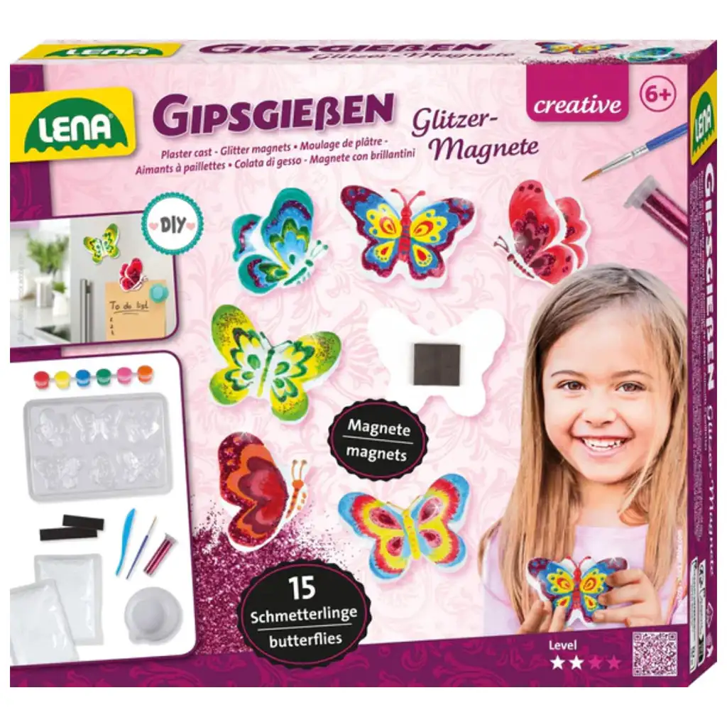 LENA: Schmetterlings-Gießform und Kühlschrankmagnet-Set