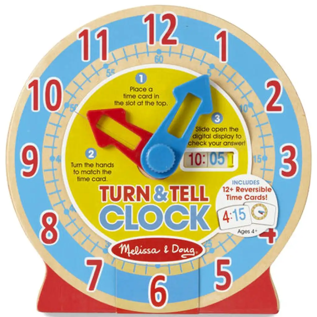 Lerne die Uhr kennen! Lernspielzeug aus Holz - Melissa & Doug kép 3