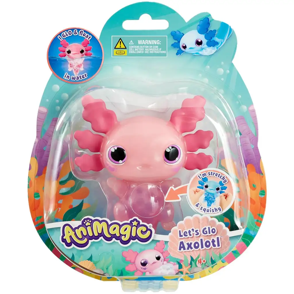 Lets Glo Axolotl leuchtender Wasserfreund in Rosa