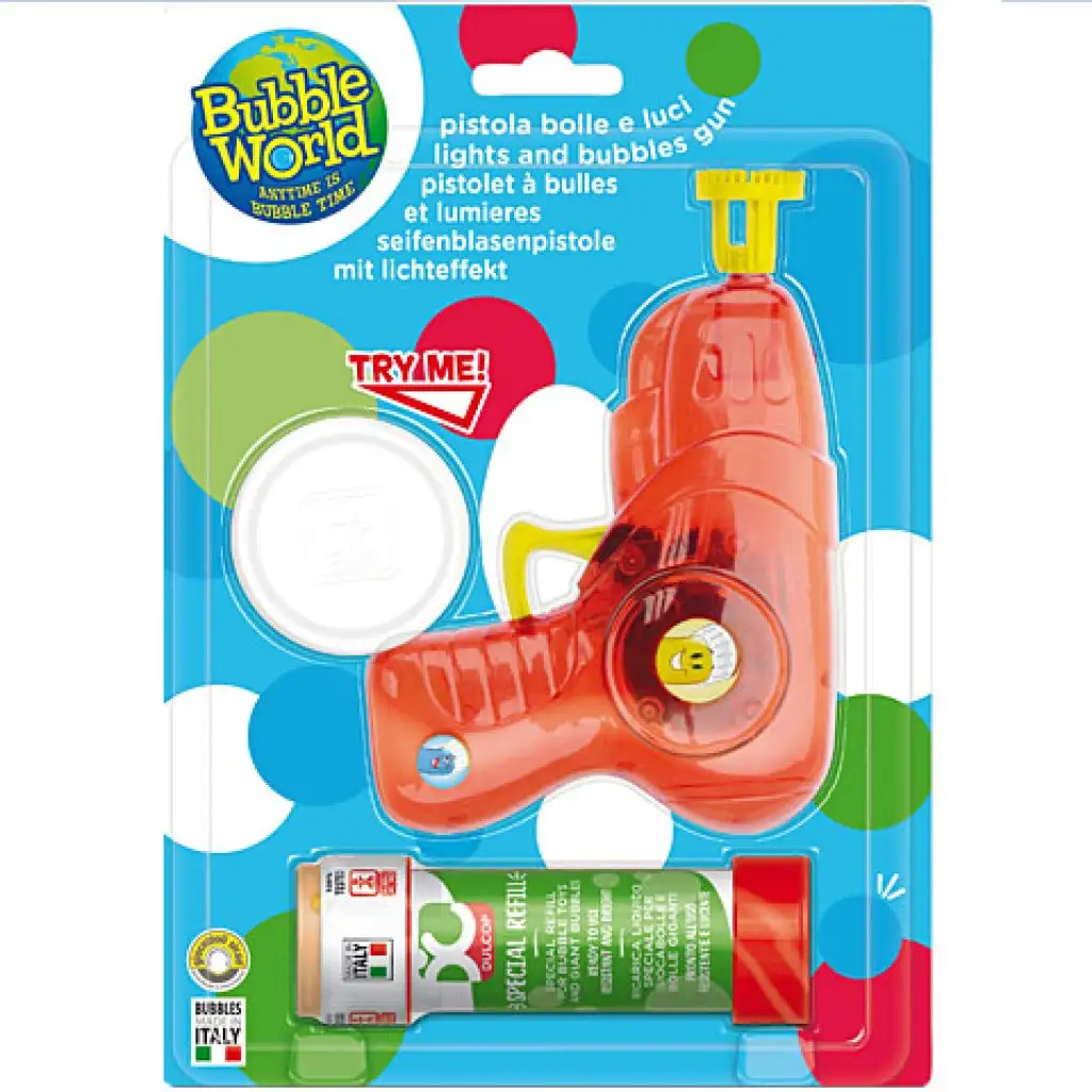 Leuchtende Seifenblasenpistole Set mit 60ml Flüssigkeit