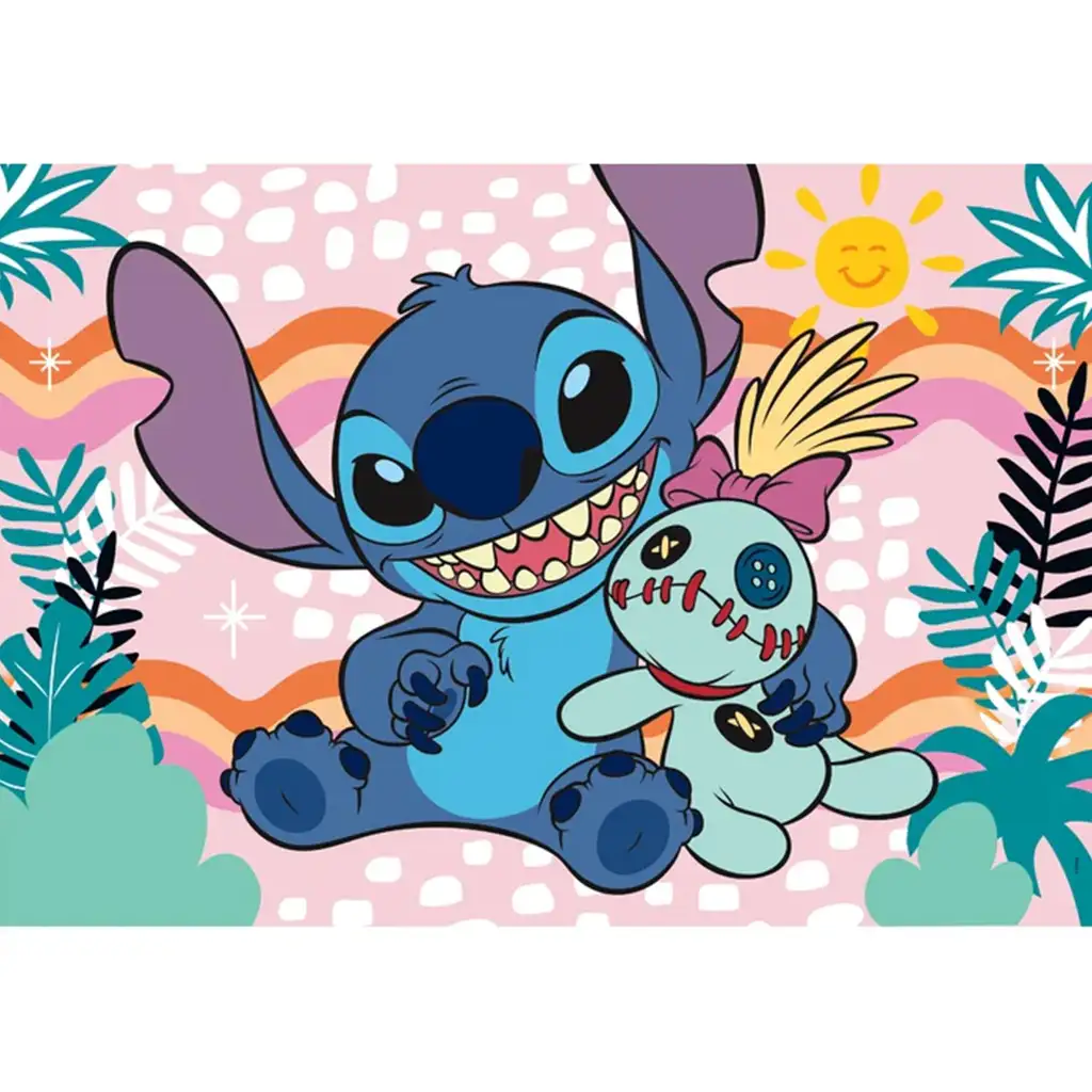 Lilo und Stitch Scrump Plüsch mit 60-teiligem Supercolor Puzzle - Clementoni kép 2