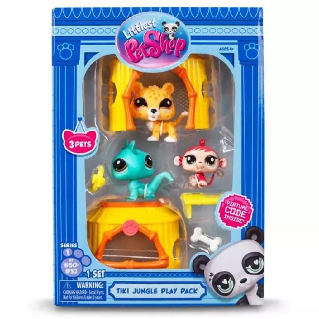 Littlest Pet Shop: 3er-Figurenpack Serie 1 - Dschungel kép 1