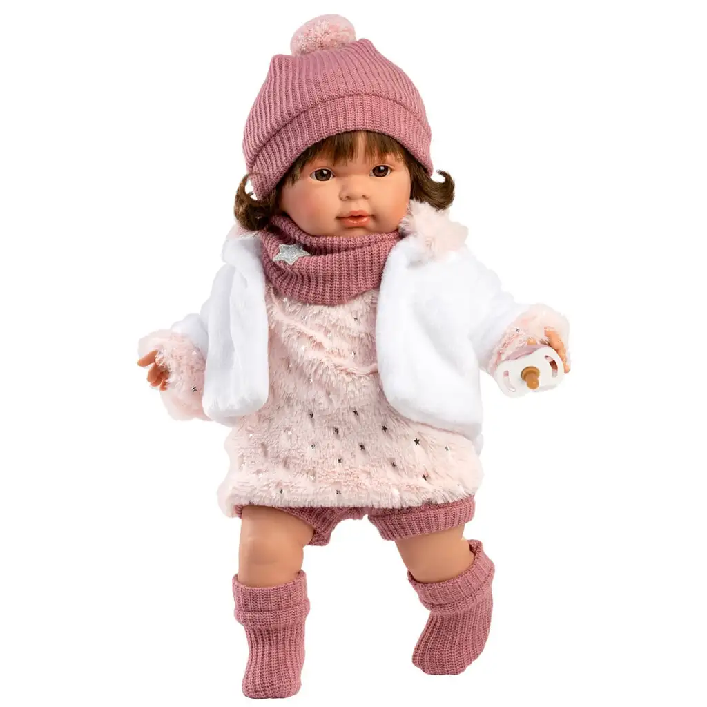 Llorens: Carla 42cm weinende Puppe mit Schnuller im Sternenkleid