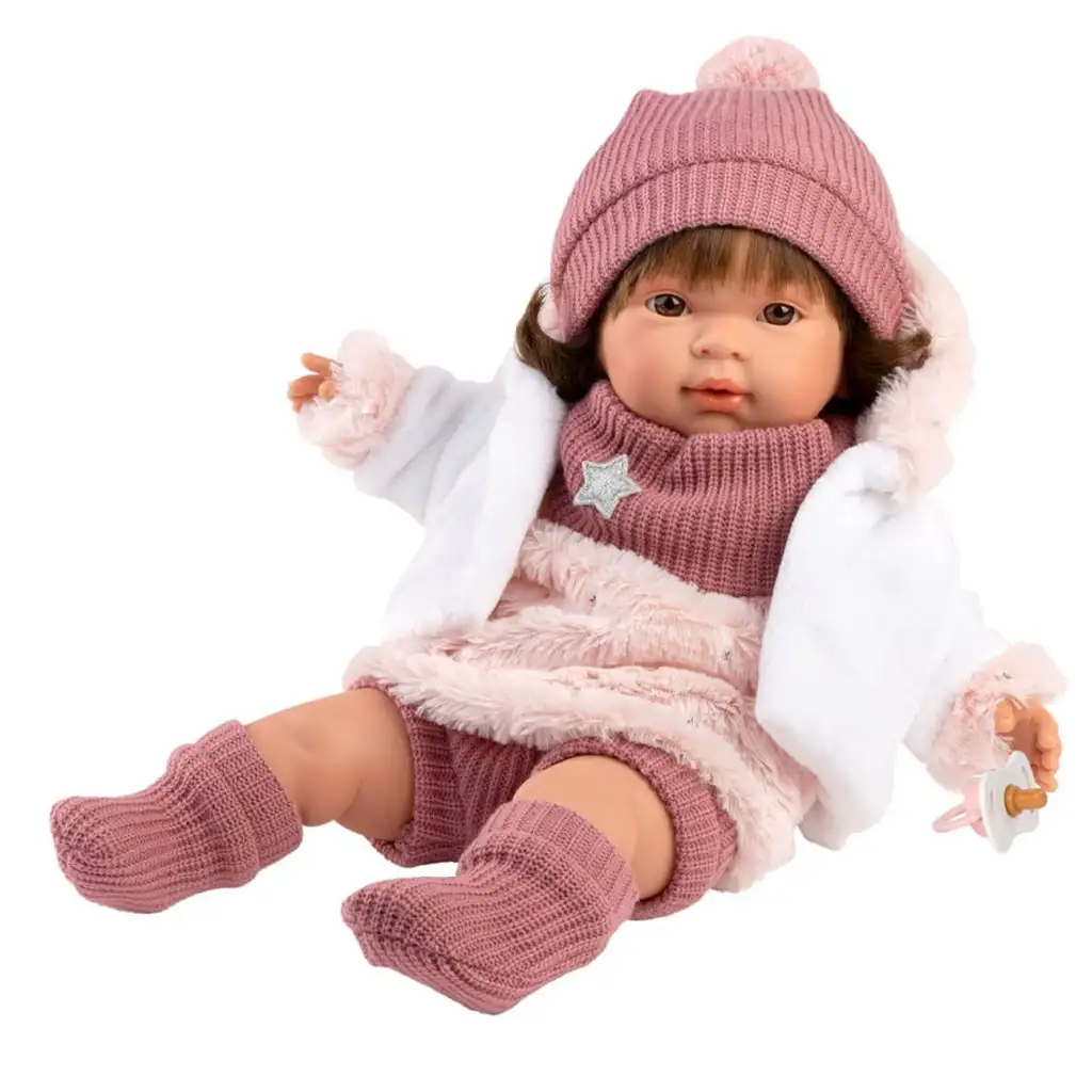 Llorens: Carla 42cm weinende Puppe mit Schnuller im Sternenkleid kép 3