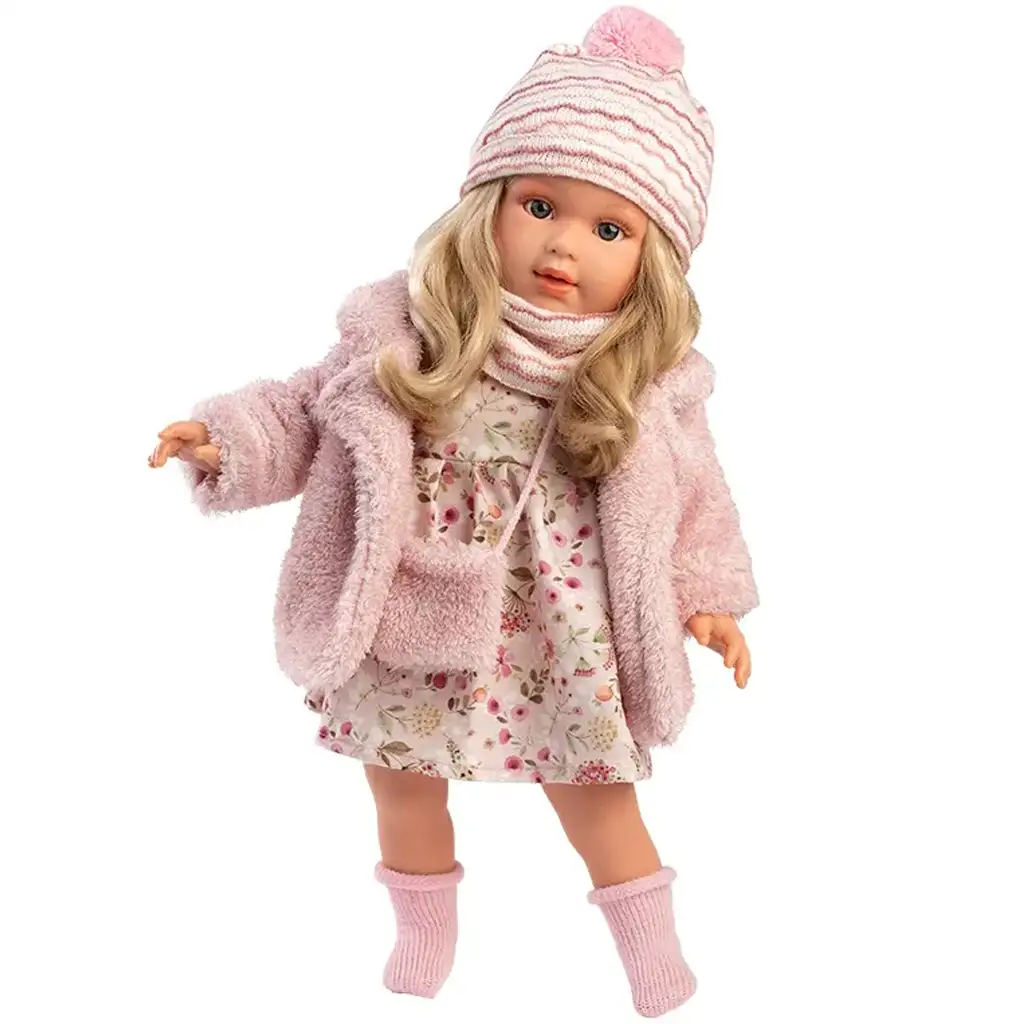 Llorens: Lucia 40 cm große Puppe im Blumenkleid mit Handtasche