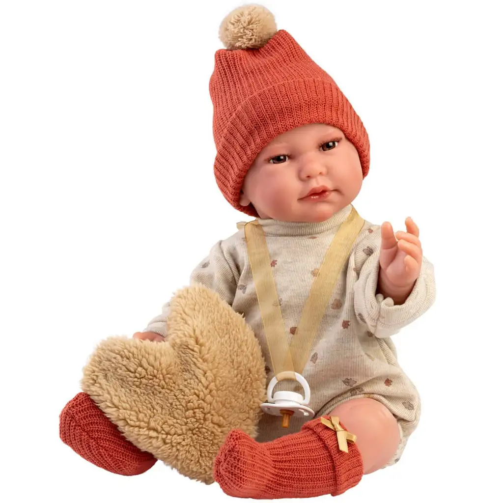 Llorens: Luis 45 cm weinende Puppe mit herzförmigem Kissen