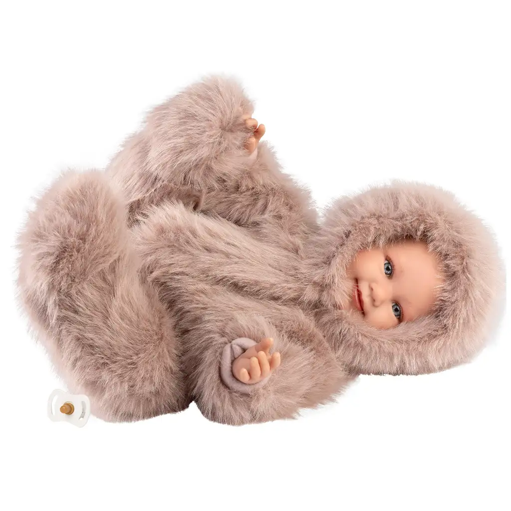 Llorens: Luka 45cm lächelnde Puppe mit Schnuller in Samtfell. kép 3