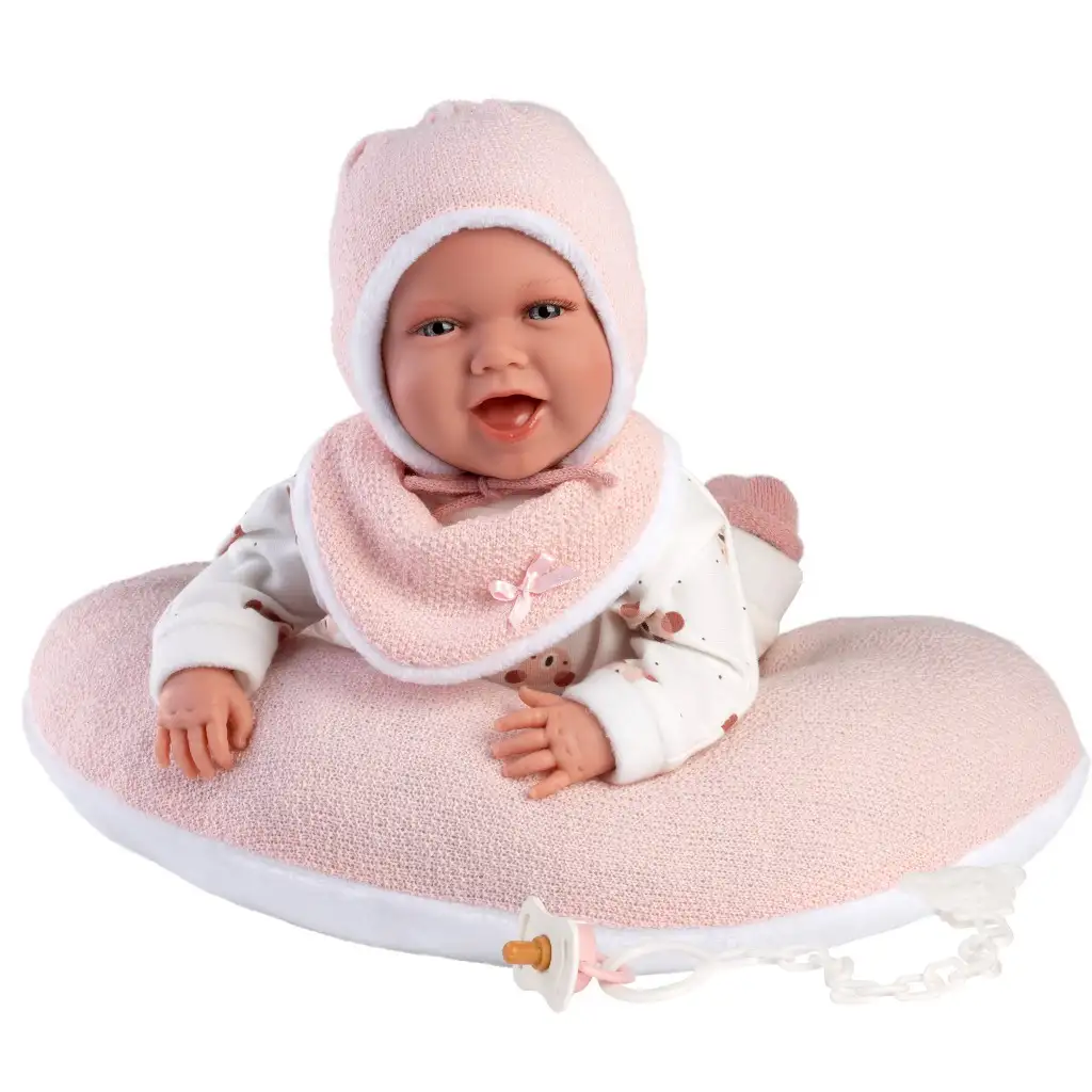 Llorens: Mimi 42 cm große Puppe mit Geräusch, Bauchpolster und Bärenkleidung kép 2