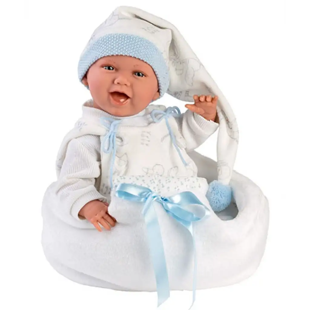 Llorens: Mimo neugeborenes weinendes Baby mit Babytrage 42 cm kép 5