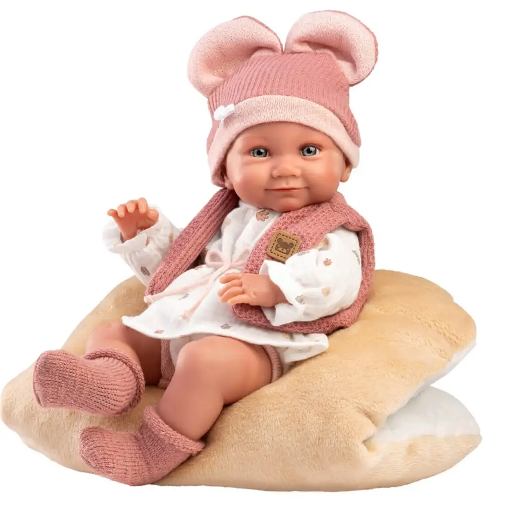 Llorens: Nica neugeborenes Mädchen Baby mit weichem Kissen 38cm