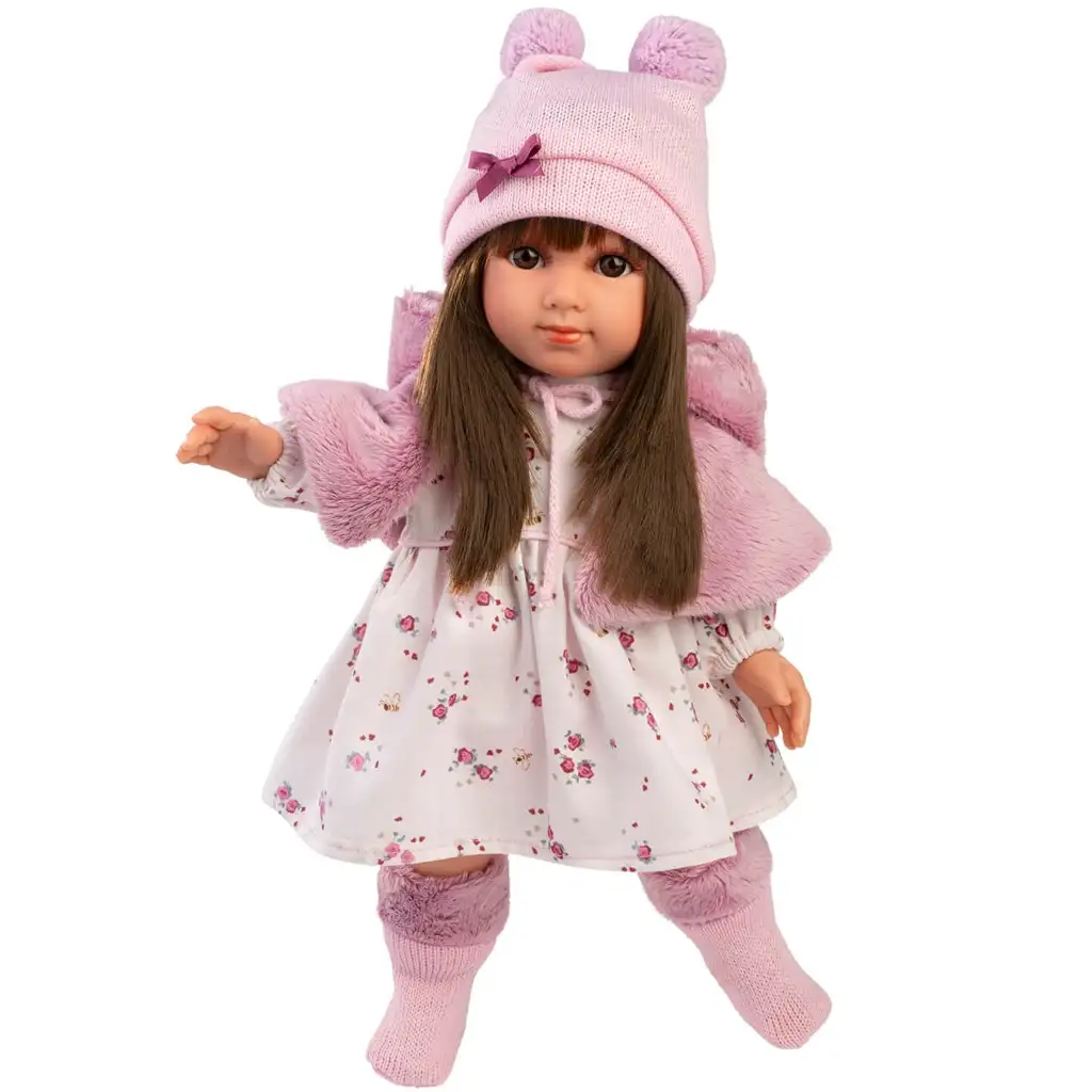 Llorens: Sara 35 cm große Puppe im rosa Blumenrock