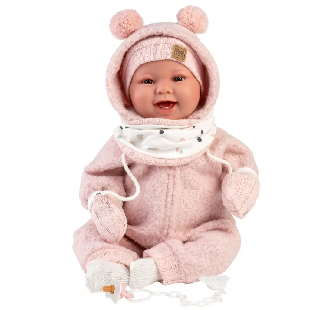 Llorens: Tala Sonrisas 44 cm großes Neugeborenes mit Geräuschen in rosa Strampler
