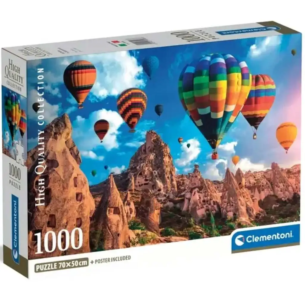 Luftballons in Kappadokien 1000-teiliges HQC-Puzzle mit Poster - Clementoni