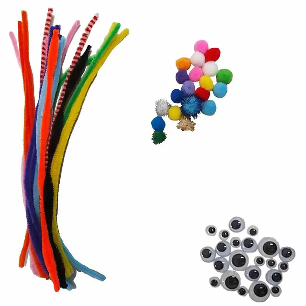 Luna: Bastelset mit Pompons, Chenilledraht und Augen, 450-teiliges Set kép 2