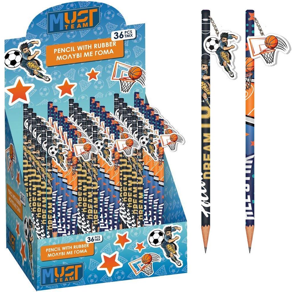 Luna: Bleistift mit Jungenmotiv und Radiergummi, in zwei Ausführungen, 1 Stück