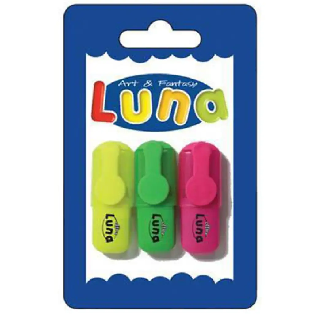 Luna: Bunte Mini-Textmarker 3er-Set