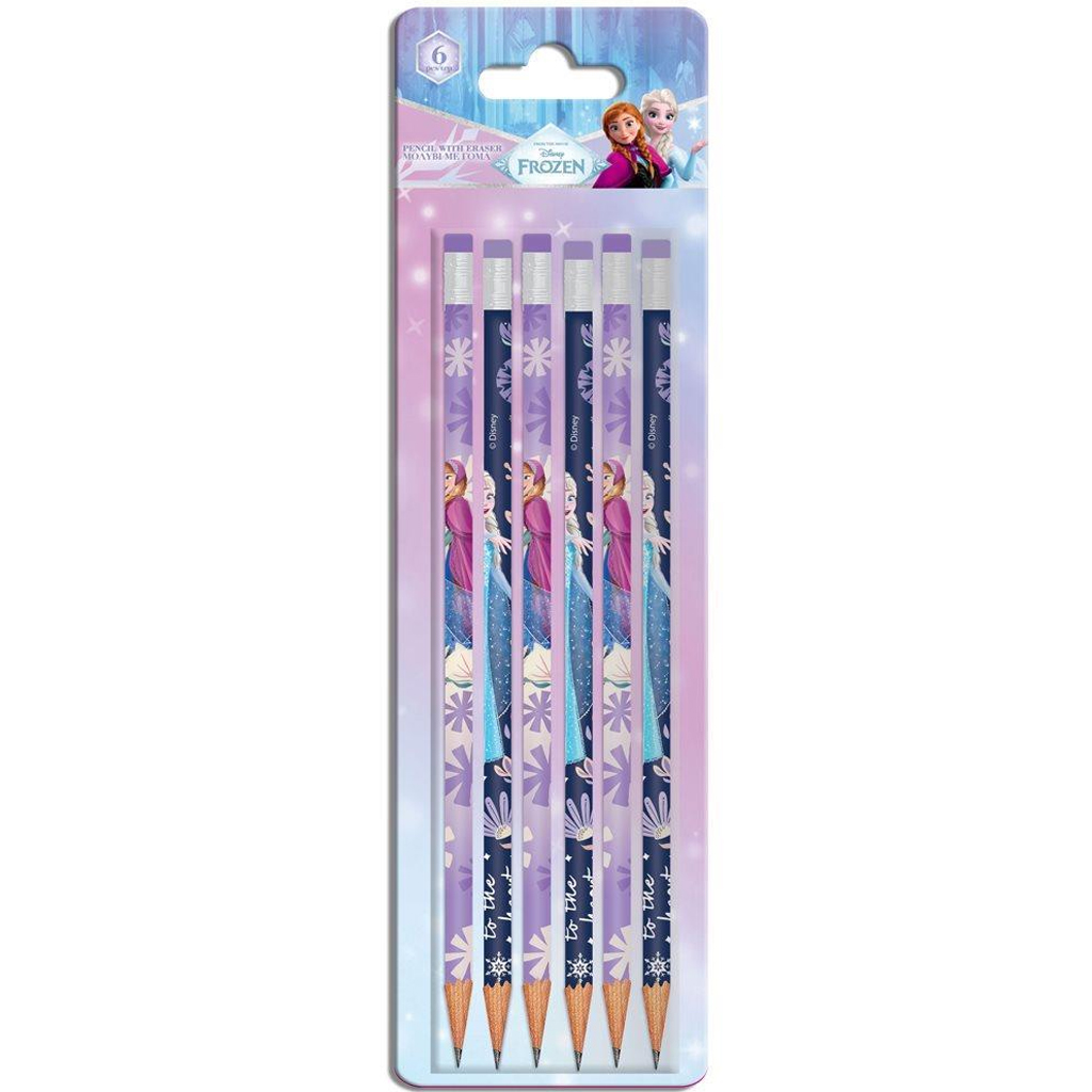 Luna: Die Eiskönigin 2 Bleistiftset mit Radiergummi, 6 Stück