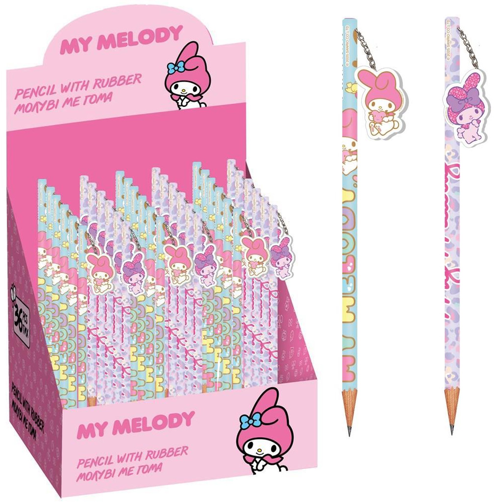 Luna: Hello Kitty My Melody Bleistift mit Radiergummi, in zwei verschiedenen Ausführungen, 1 Stück
