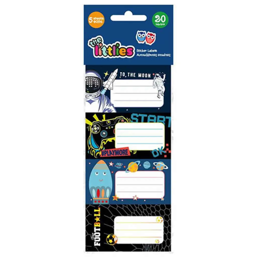 Luna Jungen-Heftetiketten 20er-Set