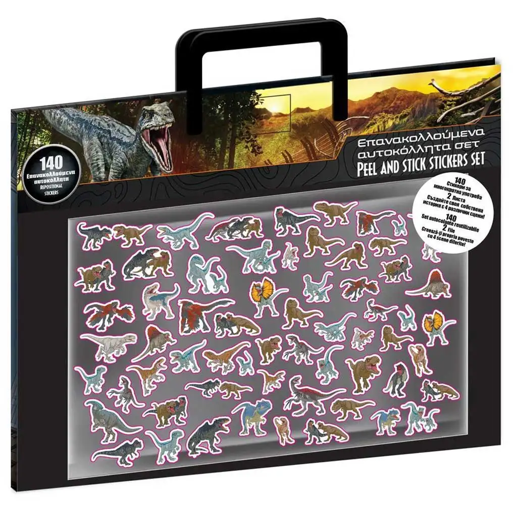 Luna: Jurassic World Aufkleber-Set mit 140 Aufklebern und 4 Hintergründen
