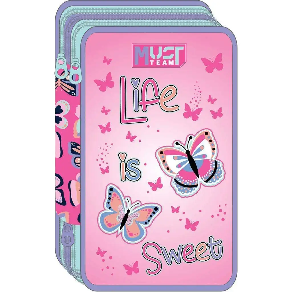 Luna: Life is Sweet Schmetterling 3-stöckiges gefülltes Federmäppchen