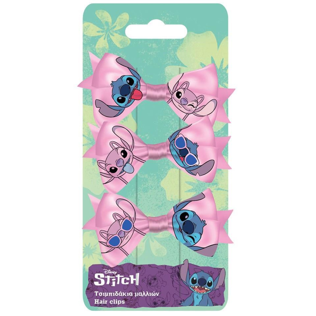 Luna: Lilo & Stitch 3-teiliges Haarklammern-Set mit Schleife