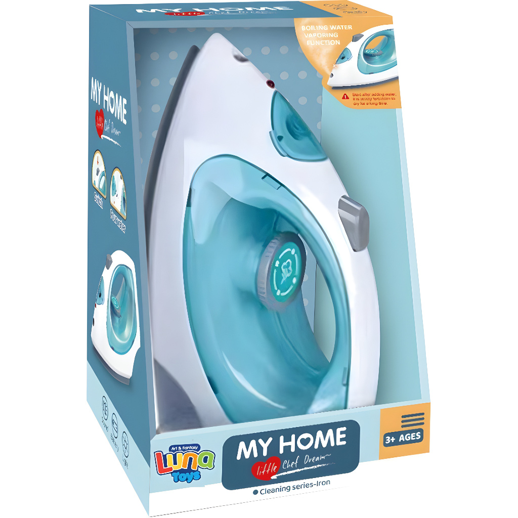 Luna: Mein Zuhause blaues Bügeleisen mit Licht-, Sound- und Wassersprühfunktion
