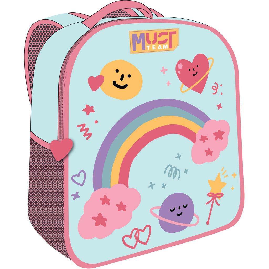 Luna: Must Team 3D Kindergarten-Rucksack mit Regenbogenmuster 26x10x32 cm