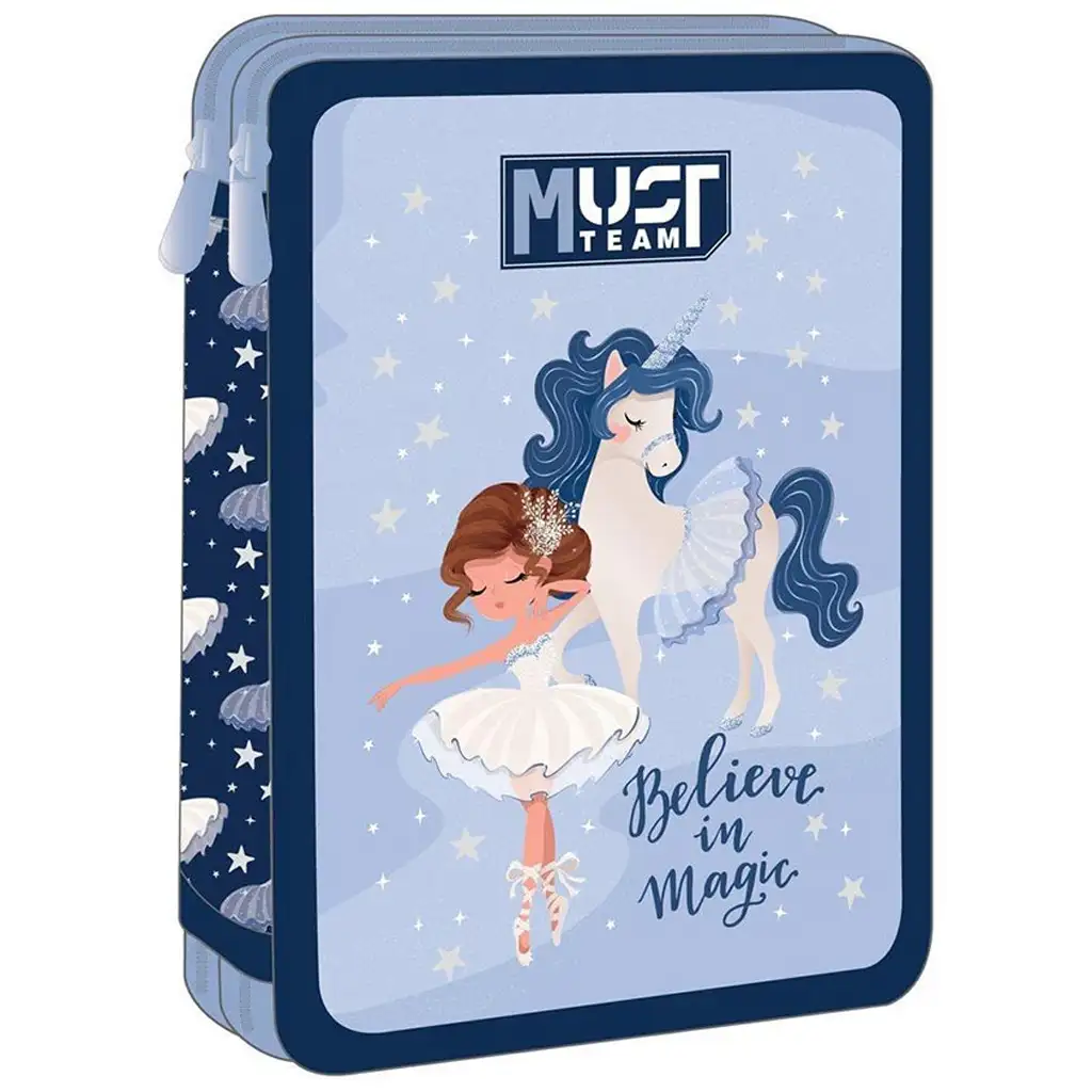 Luna: Must Team Federmäppchen mit Einhorn-Motiv, 2-stöckig, gefüllt