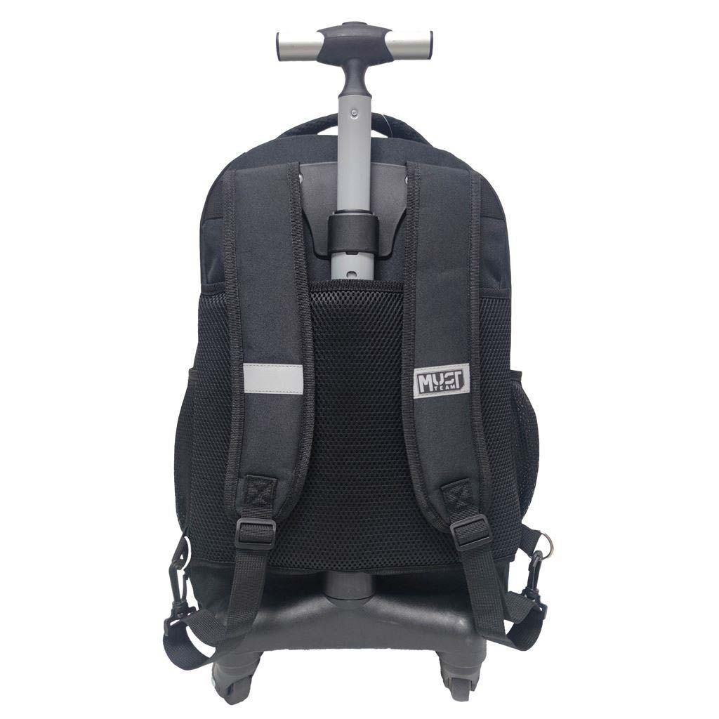 Luna: Must Team Fekete 3-fächeriger Schulrucksack mit Rollen, Rucksack 31x24x45cm kép 2