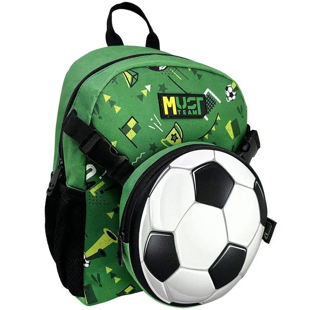Luna: Must Team Fußball 1-Fach Kindergarten-Rucksack mit abnehmbarer Gürteltasche 28x14x33cm