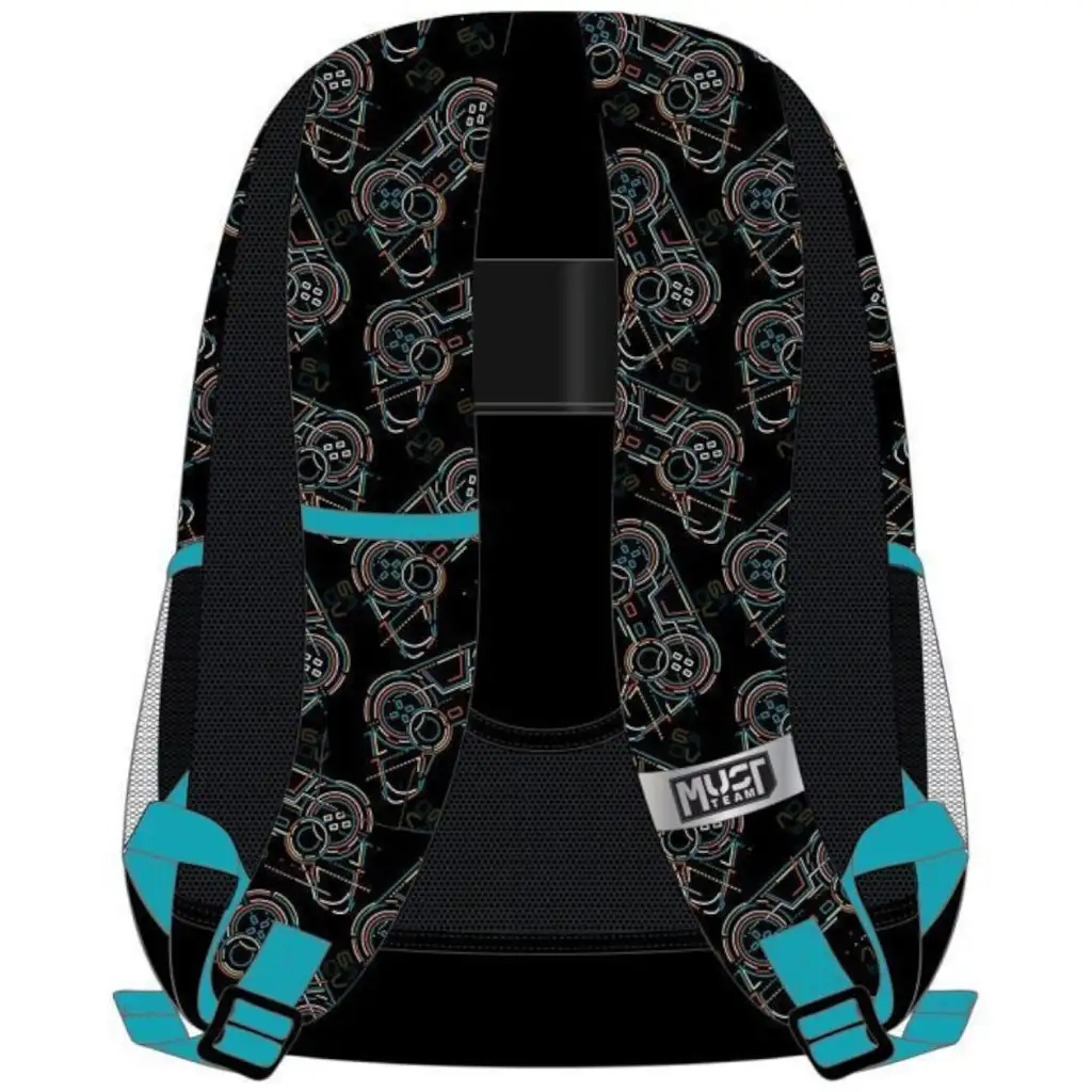 Luna: Must Team Game Schulranzen mit Fußballmuster, abgerundet, mit 3 Fächern, Rucksack 32x18x43cm kép 2