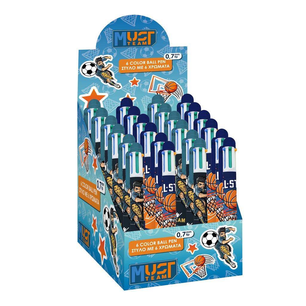 Luna: Must Team Kugelschreiber mit Jungenmotiven, 6 Farben, verschiedene Ausführungen, 1 Stück
