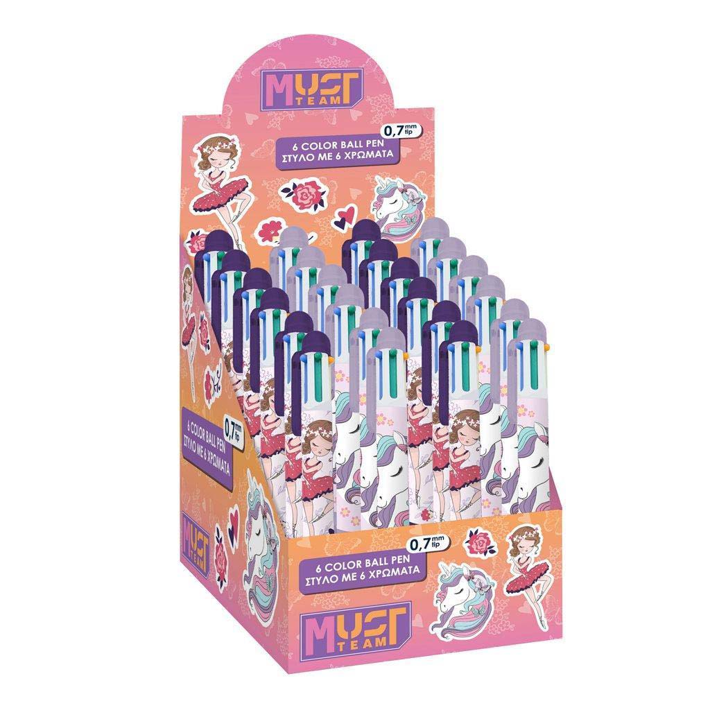 Luna: Must Team Kugelschreiber mit Mädchendesign, 6 Farben, verschiedene Ausführungen, 1 Stück