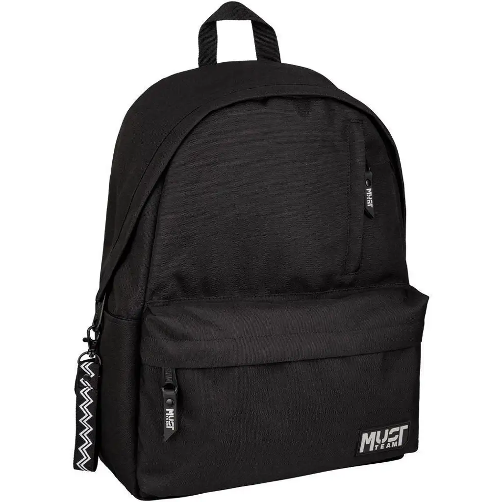 Luna: Must Team Monochrome schwarzer Schulranzen, Rucksack 32x17x42 cm