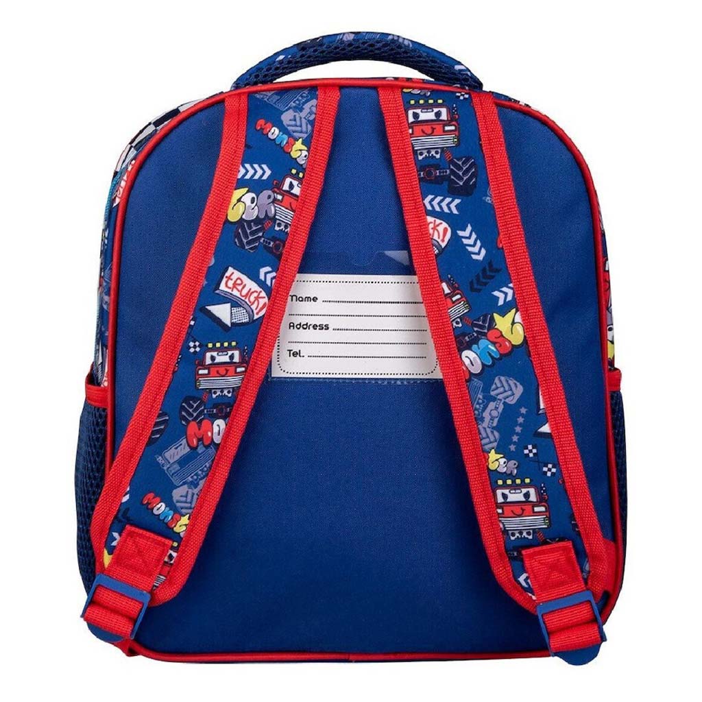 Luna: Must Team Monster Truck gemusterter, abgerundeter Kindergartenrucksack mit 2 Fächern, 27x10x31 cm kép 2
