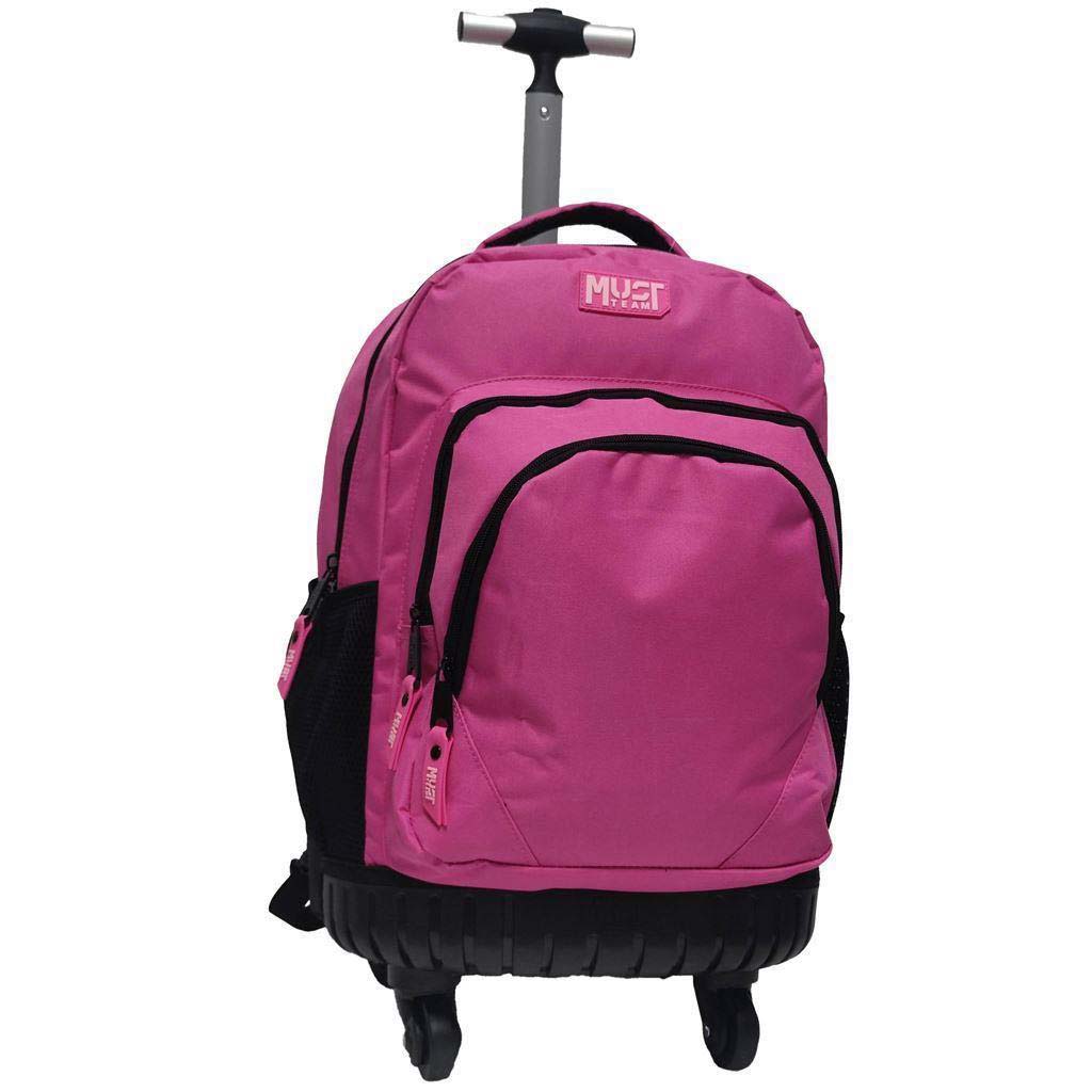 Luna: Must Team Pink 3-Fächer-Rucksack mit Rollen, Schulranzen, 31x24x45 cm
