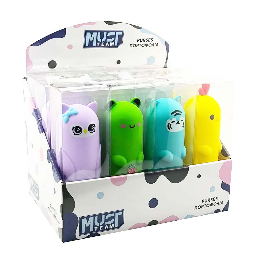 Luna: Must Team Silikon-Federmäppchen mit Tiermotiven, verschiedene Ausführungen, 1 Stück