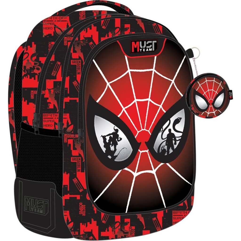 Luna: Must Team Spider-Man abgerundeter Rucksack mit 3 Fächern, 32x18x43 cm