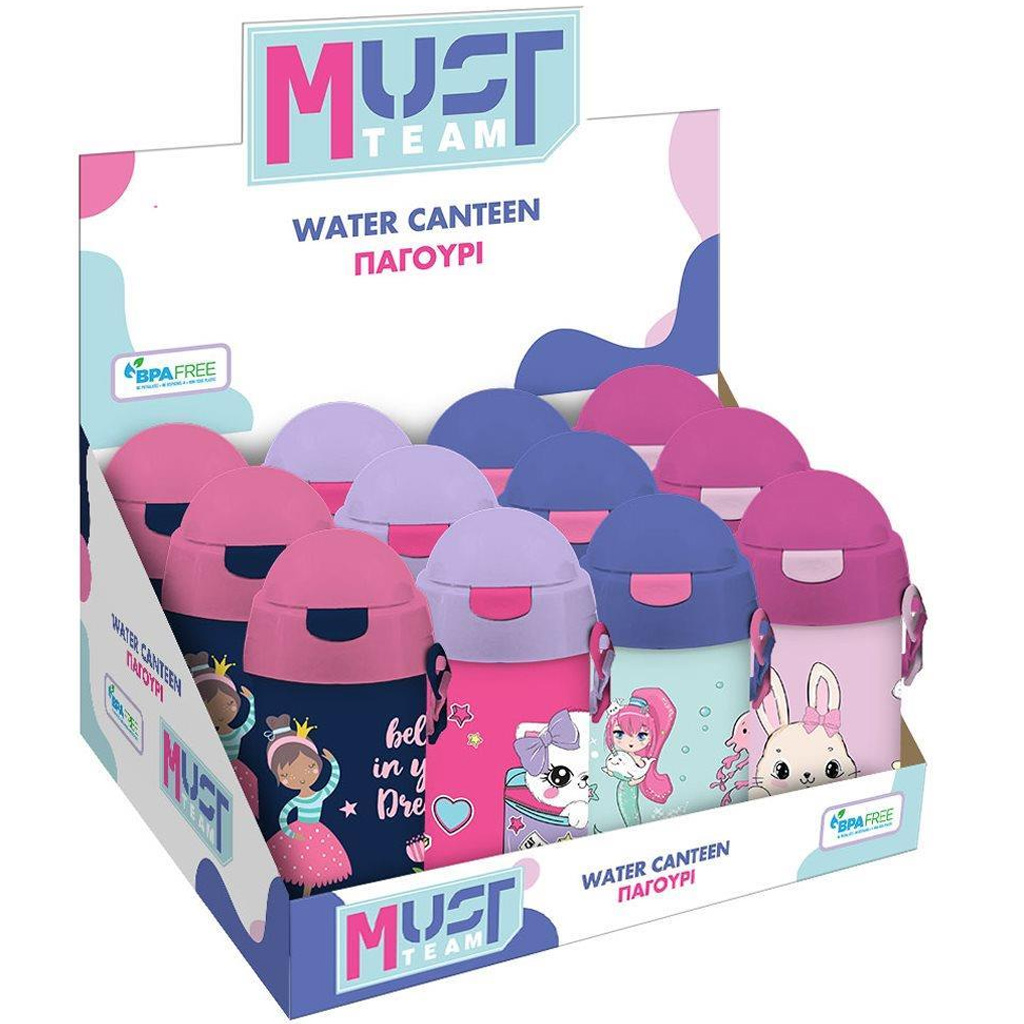 Luna: Must Team Trinkflasche mit mädchenhaftem Muster, verschiedene Ausführungen, 500 ml, 1 Stück