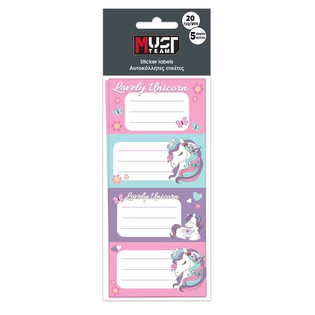 Luna: Must Team Unicorn Heftetiketten im 20er-Pack
