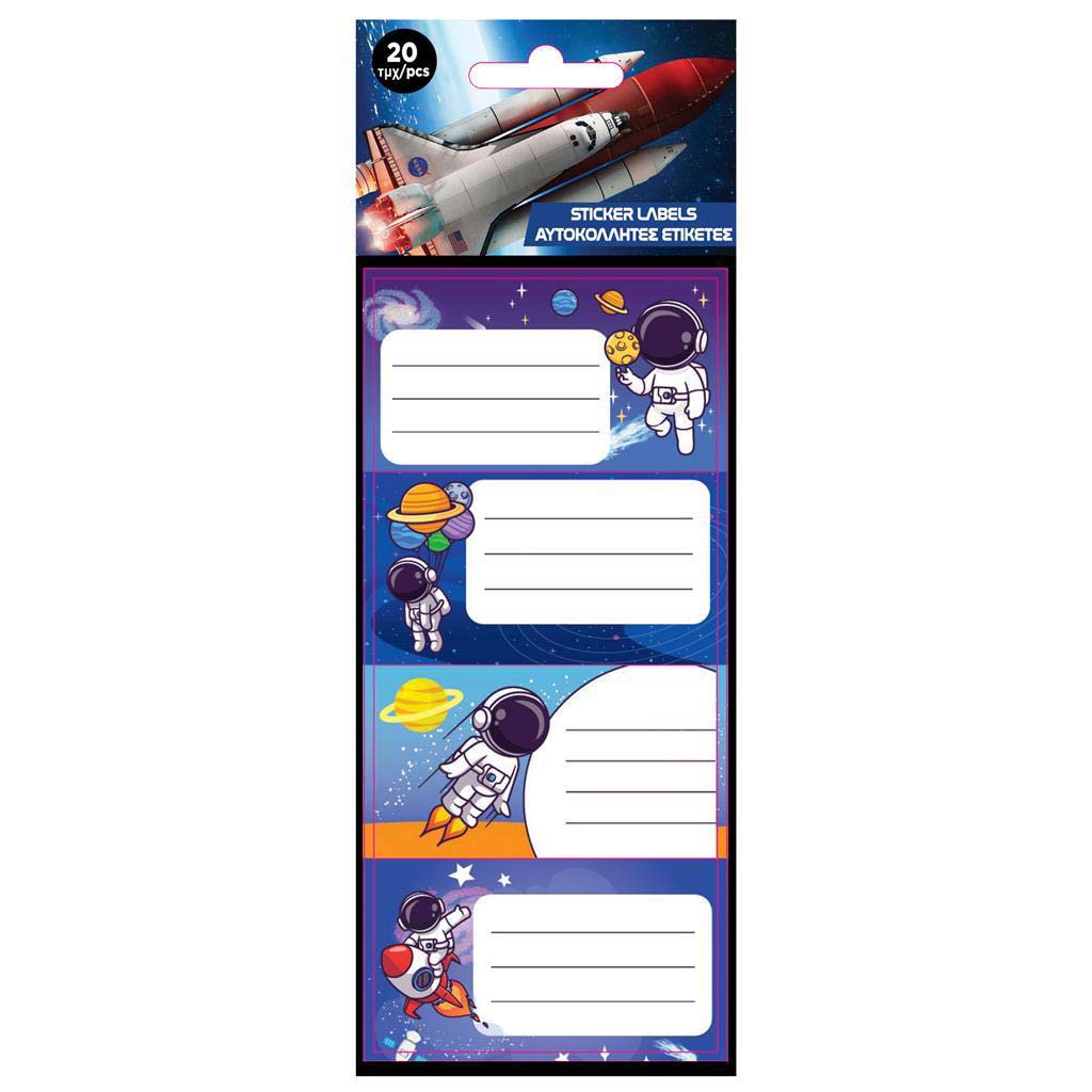 Luna: NASA-Heftetiketten Set, 20 Stück