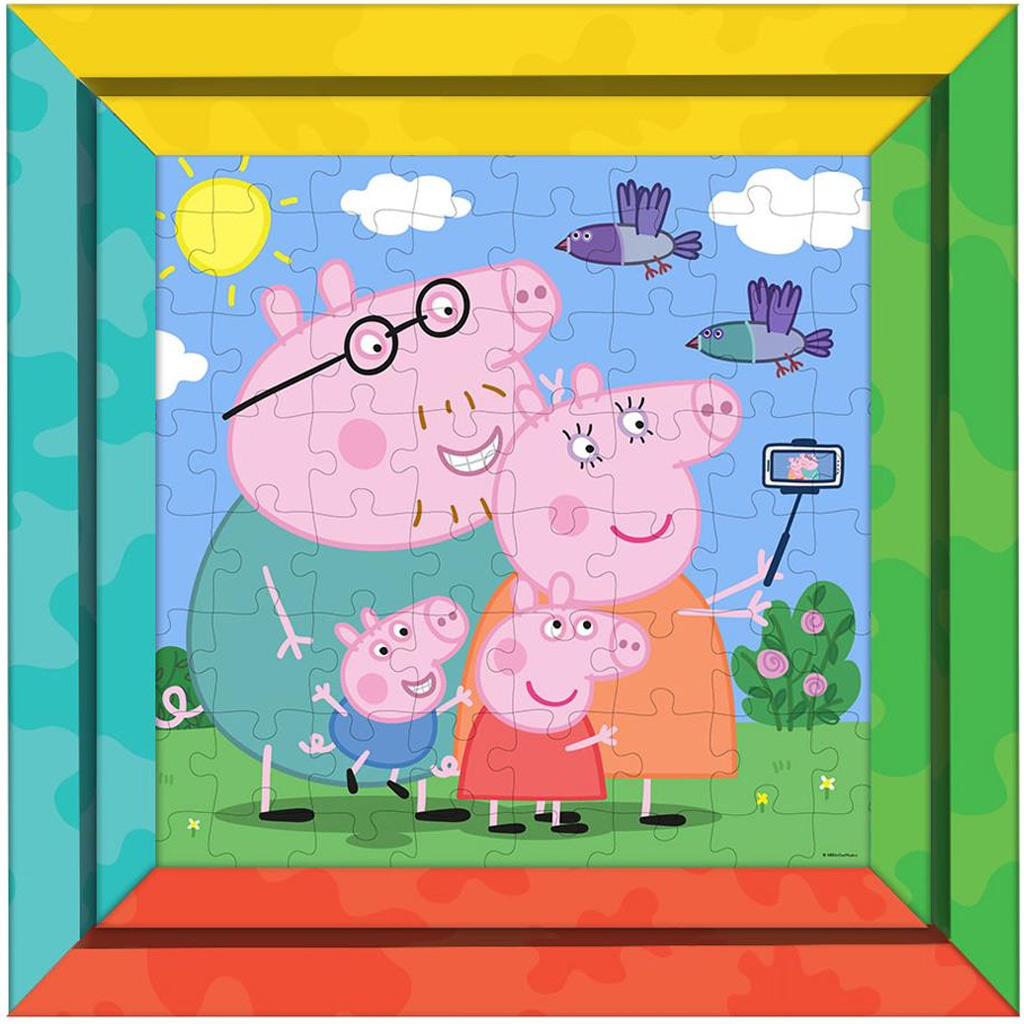 Luna: Peppa Wutz 2-in-1 64-teiliges ausmalbares Puzzle mit Rahmen kép 2