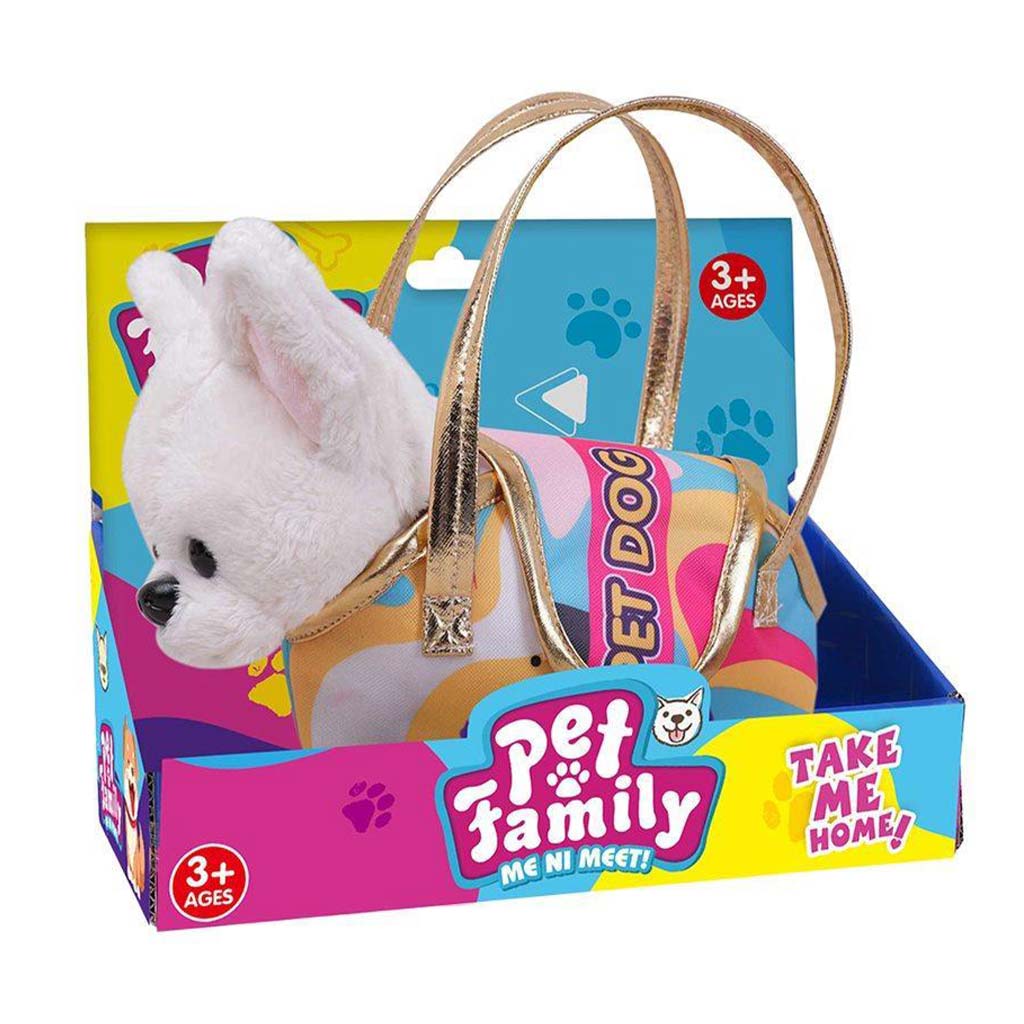 Luna: Pet Family Plüschwelpe in Hundetasche, 20 cm