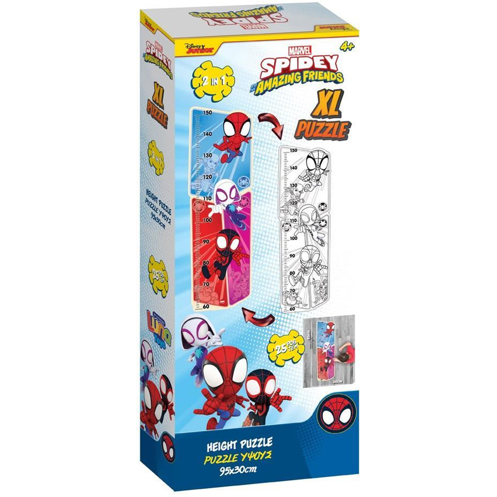 Luna: Spidey und seine tollen Freunde Ausmalbare Messlatte 25-teiliges Maxi-Puzzle