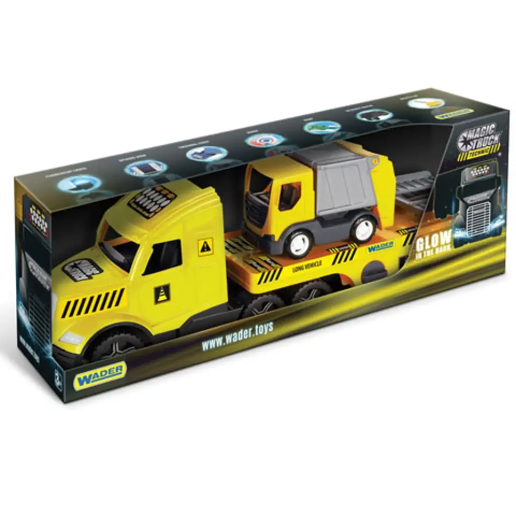 Magic Truck Technic: LKW mit Müllwagen und Licht 80cm - Wader