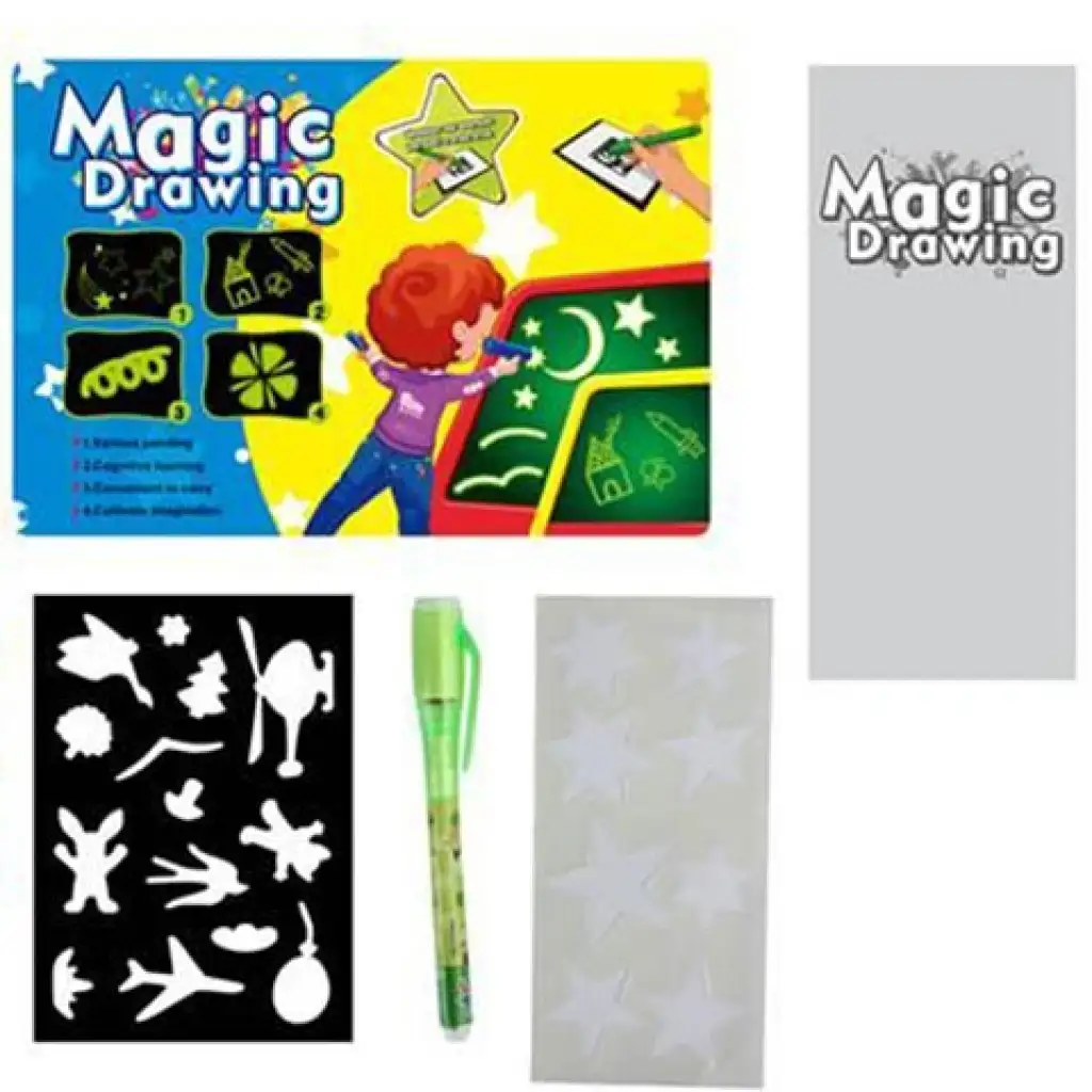 Magisches Schreibtafel-Set mit Schablone und Stift kép 2