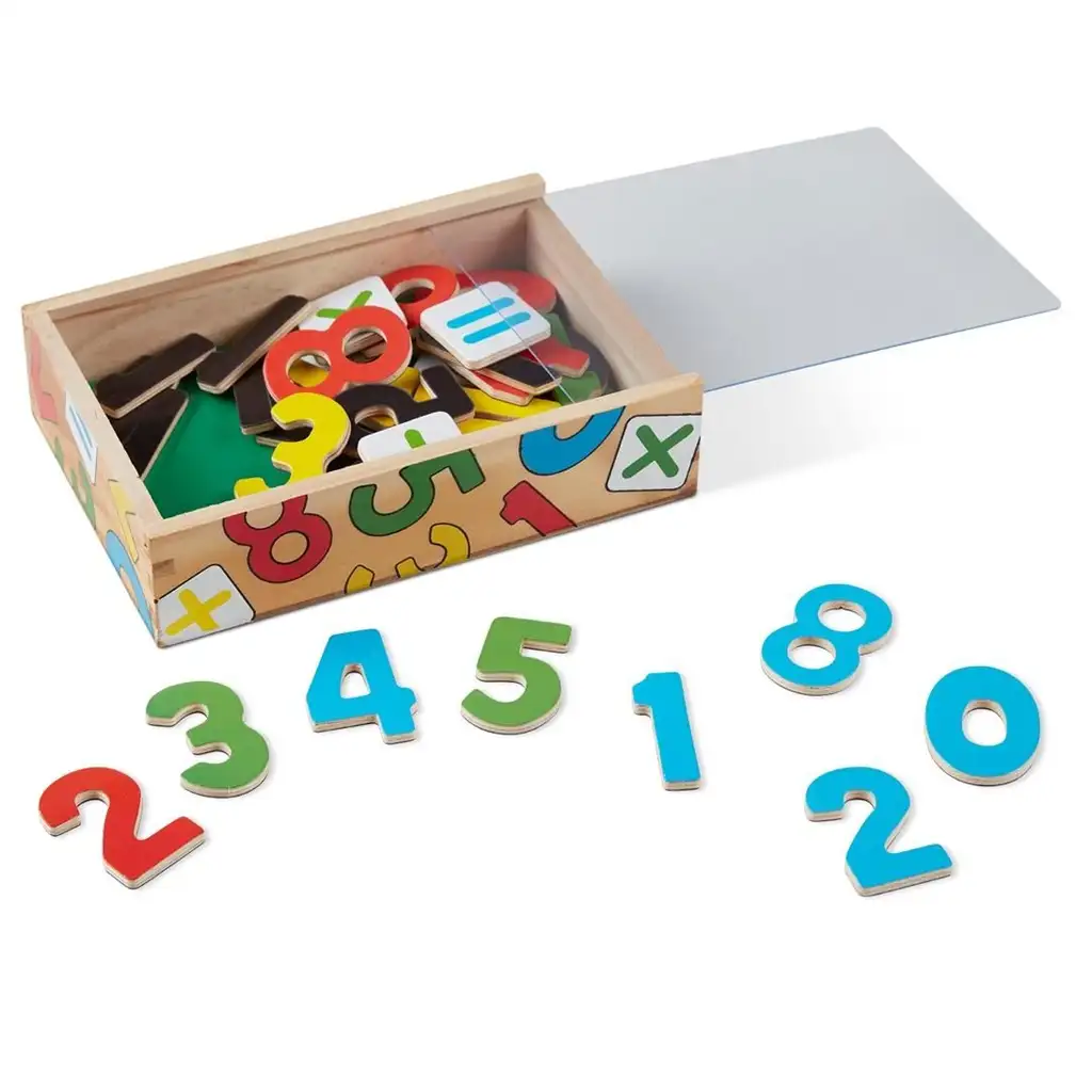 Magnetische Holz-Zahlen Fertigkeitsspielset mit Aufbewahrungsbox - Melissa & Doug kép 4