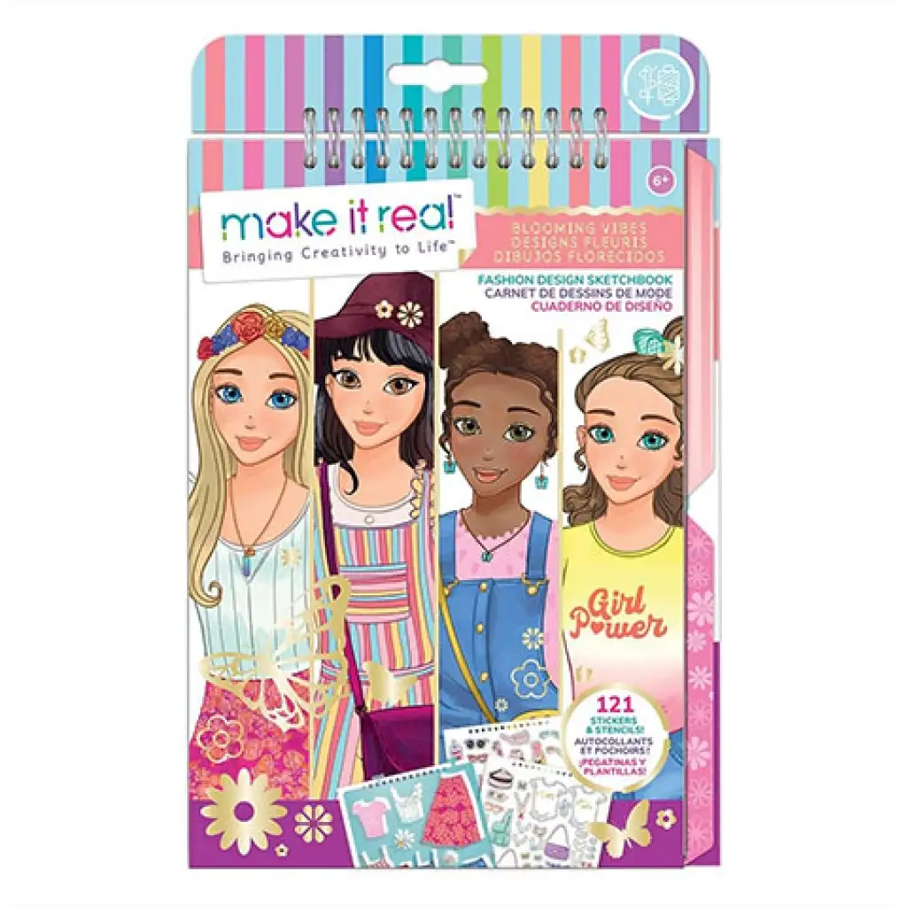 Make It Real: Blühende Kreativität Mode-Designer Skizzenbuch kép 1